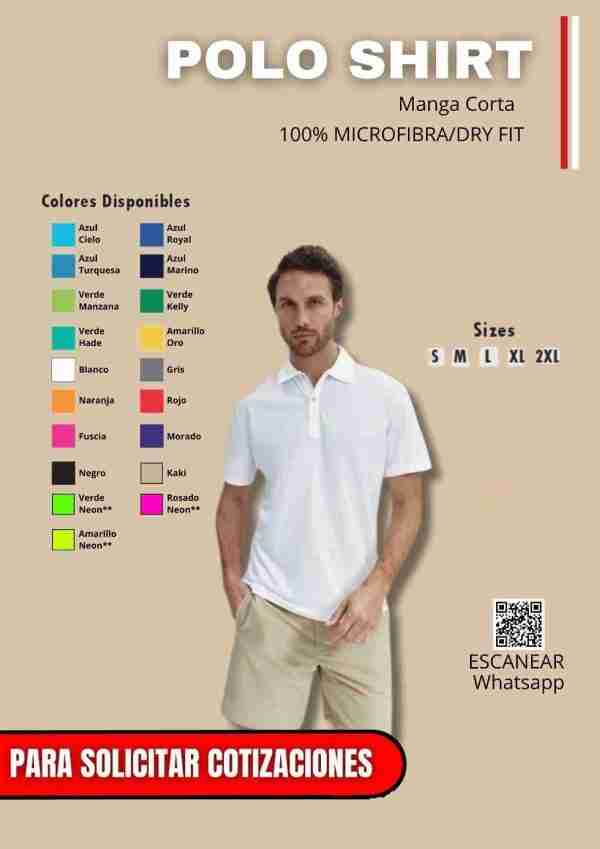 Poloshirt 100% Microfibra/Dry Fit manga corta